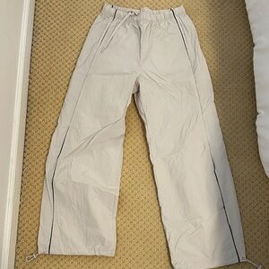 Women’s Cream Track Pants with Black Accents